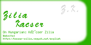 zilia kacser business card